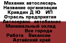 Механик-автослесарь › Название организации ­ Кривдин Д.Ю., ИП › Отрасль предприятия ­ Автосервис, автобизнес › Минимальный оклад ­ 40 000 - Все города Работа » Вакансии   . Алтайский край,Славгород г.